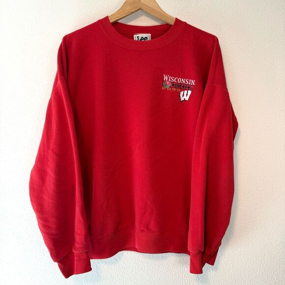 Vintage Embroidered Lee Sport Wisconsin Badgers Rose Bowl 2000 Sweatshirt Size X - Picture 1 of 9